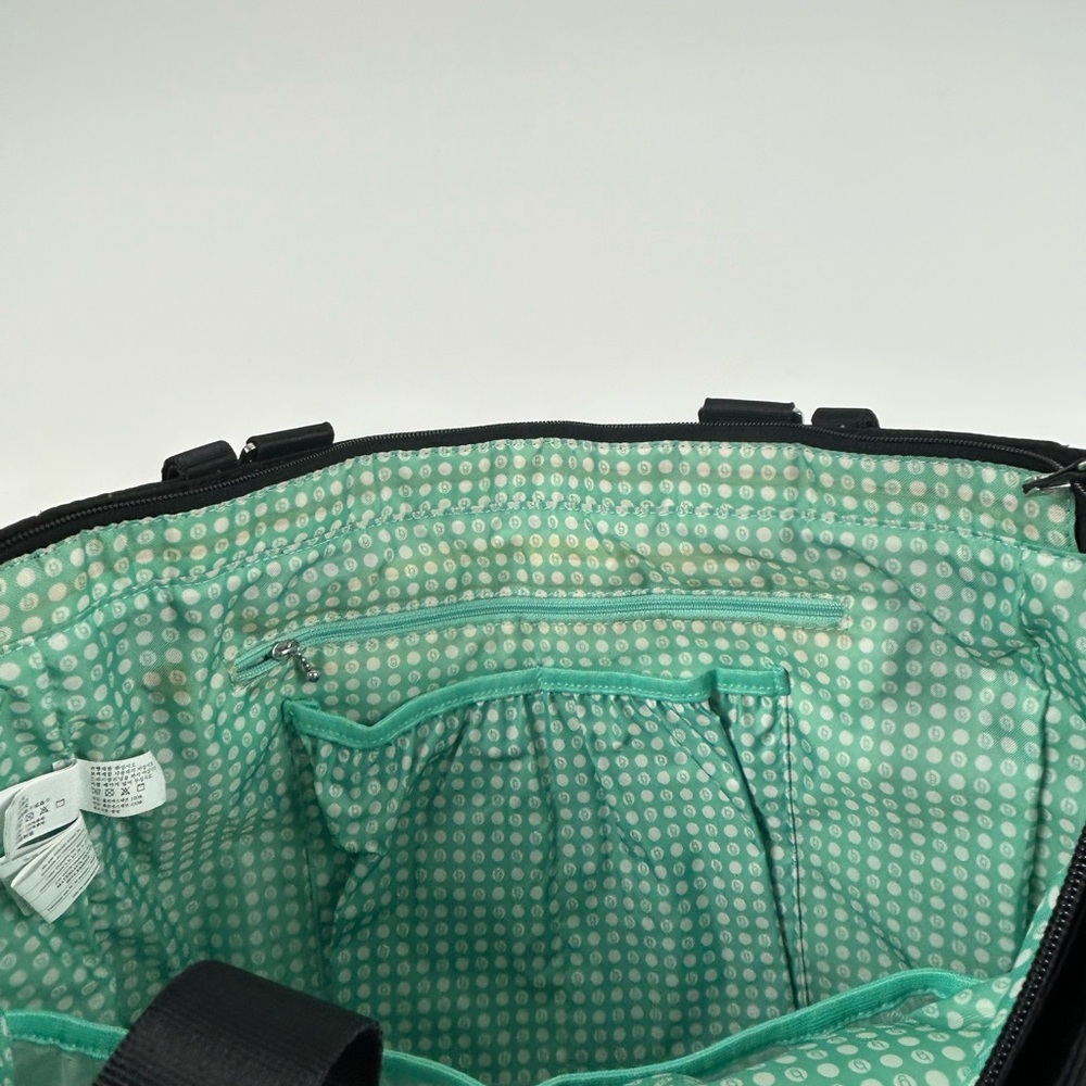 Baggallini On The Go Baby Tote Black Diaper Multi Compartment Teal Pocket Bag - Picture 2 of 6
